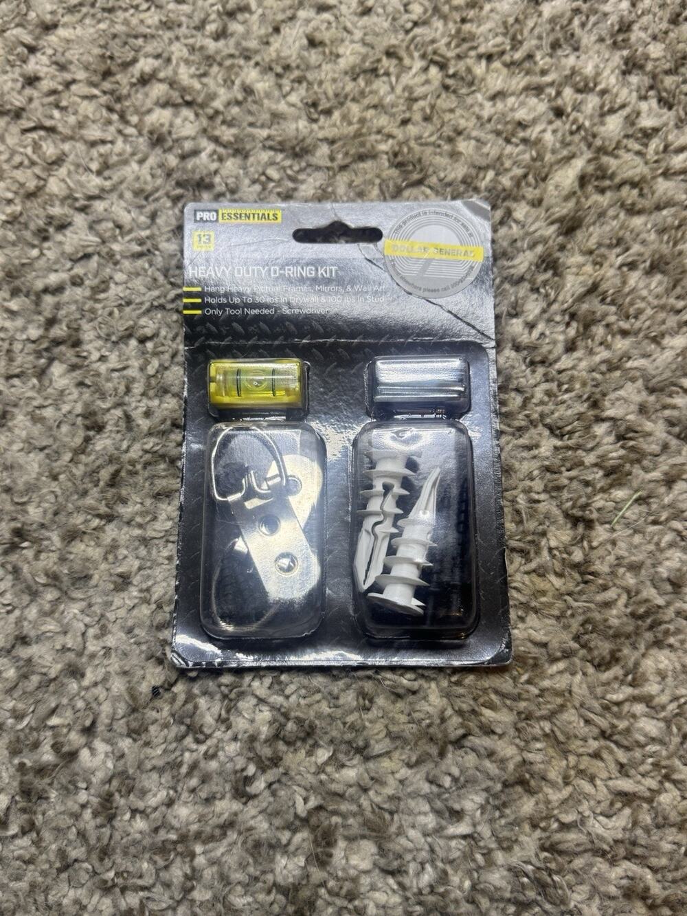 Pro Essentials Heavy Duty D-Ring Picture Hanging Kit 13 Pc New Sealed HDK-DG